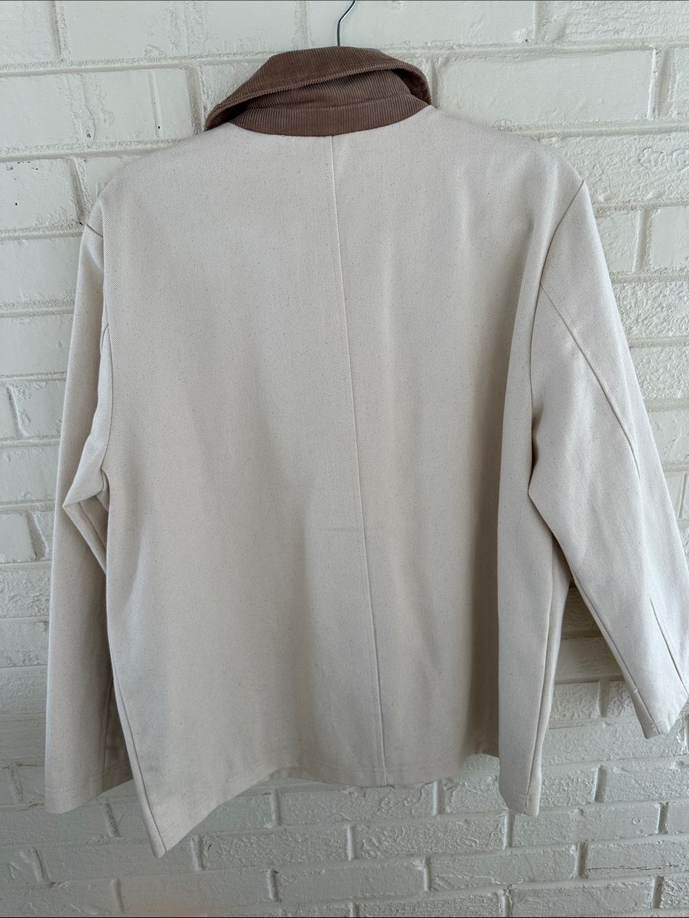 NWOT Bagatelle Collection Off White Cream Utility Barn Chore Canvas Jacket L - Picture 6 of 7